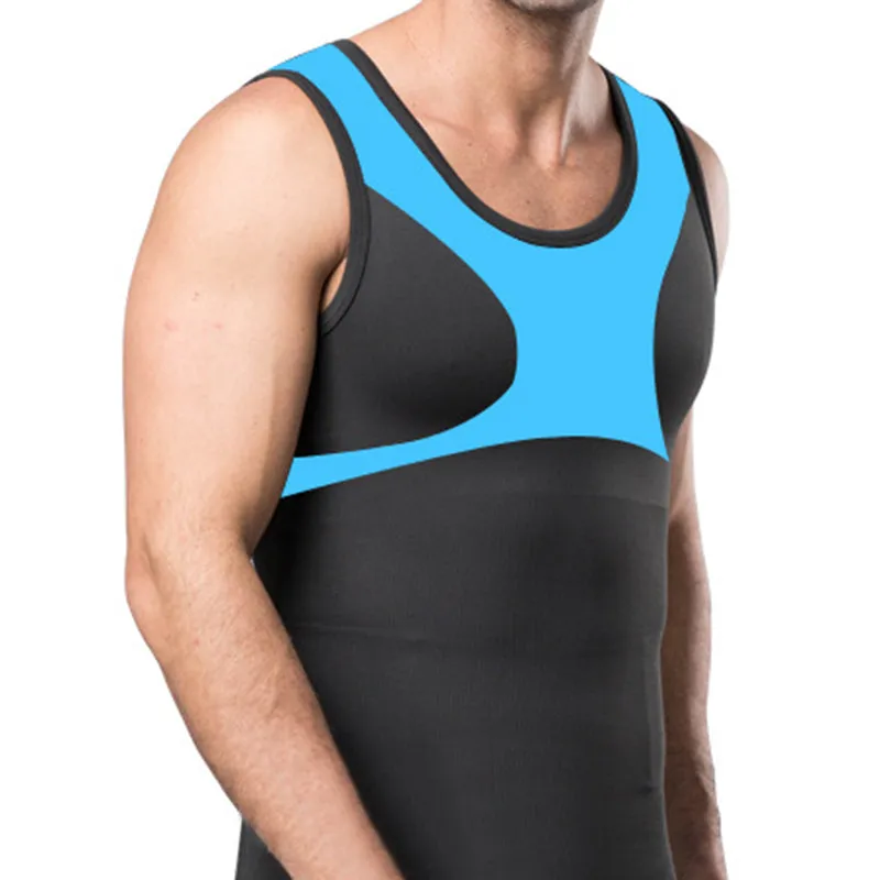 Men Elastic Gym Breathable Sport Compression O Neck Tank Top