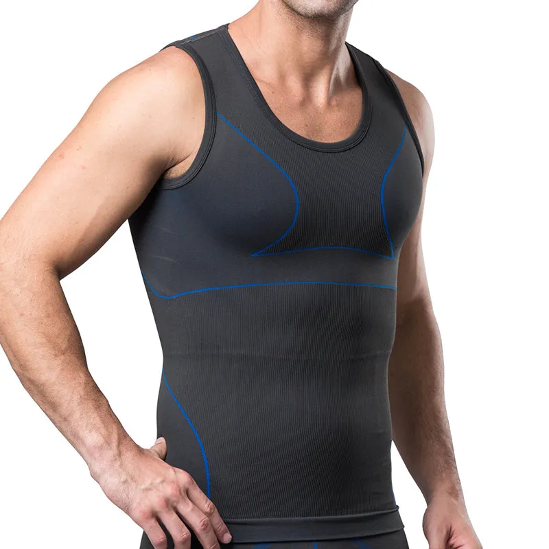 Men Elastic Gym Breathable Sport Compression O Neck Tank Top