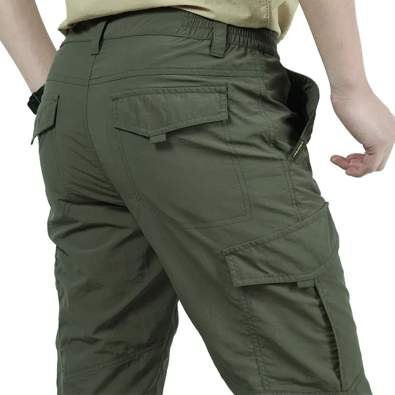 Men&#39;s Lightweight Tactical Pants Breathable Summer Casual Army Military Long Trousers Male Waterproof Quick Dry Cargo Pants