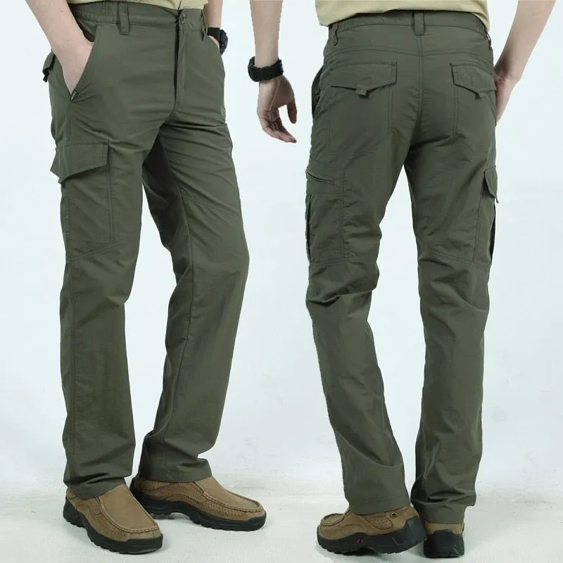 Men&#39;s Lightweight Tactical Pants Breathable Summer Casual Army Military Long Trousers Male Waterproof Quick Dry Cargo Pants