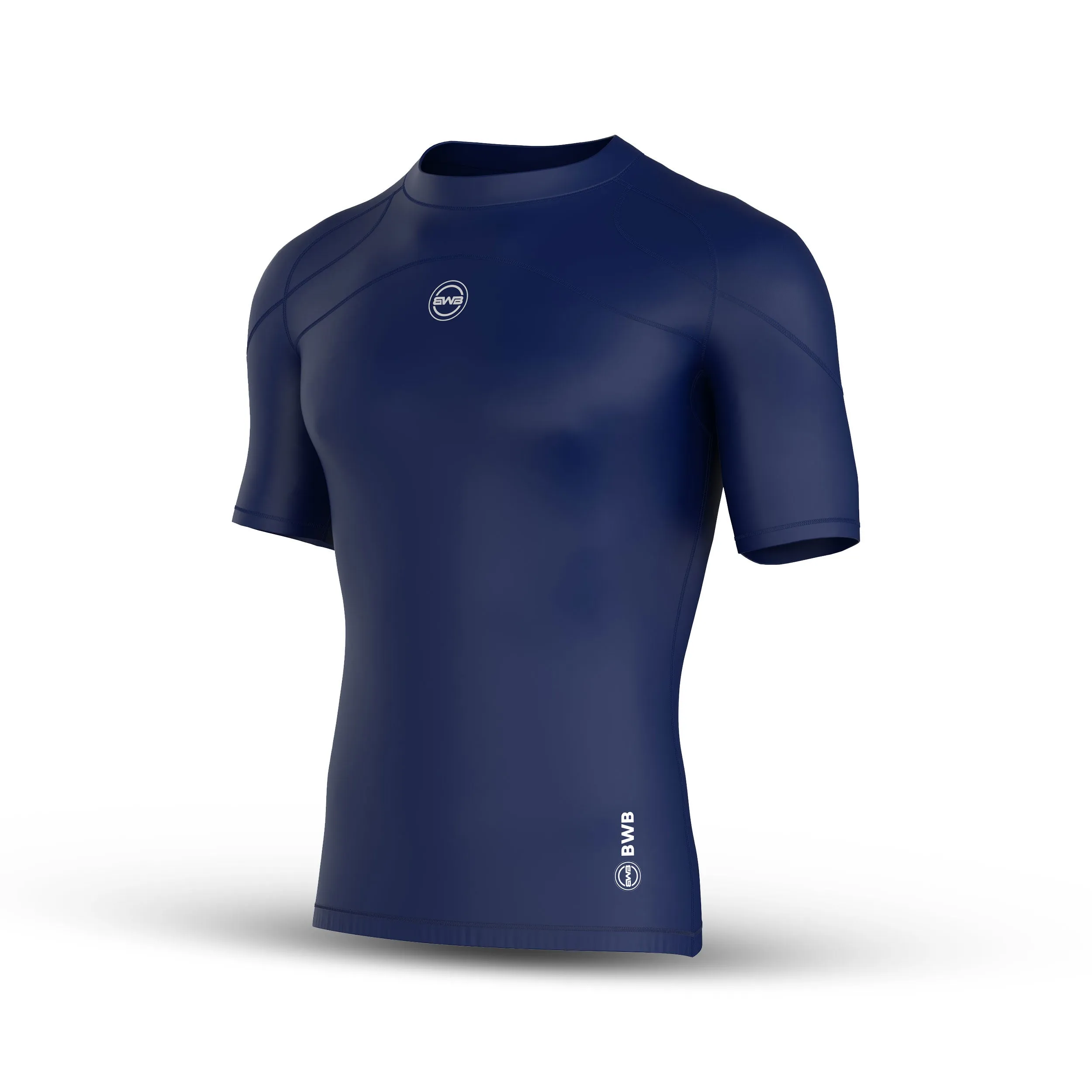 Men's Navy Blue Short Sleeve Baselayer Compression Shirt & Shorts Set