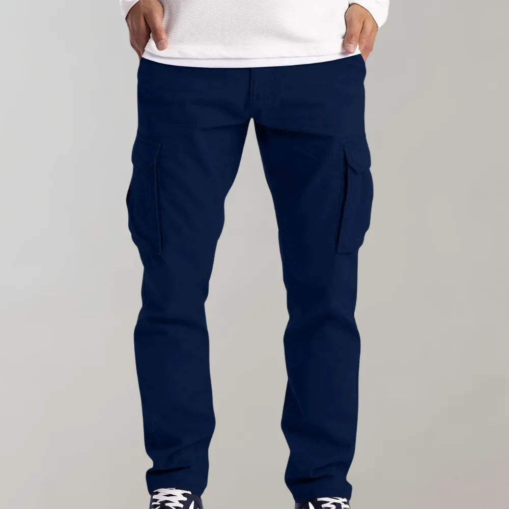 Men's Slim Fit Solid Color Cargo Pants | Ideal for Spring