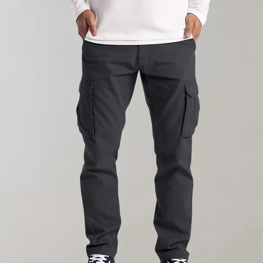 Men's Slim Fit Solid Color Cargo Pants | Ideal for Spring