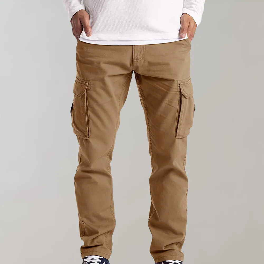 Men's Slim Fit Solid Color Cargo Pants | Ideal for Spring