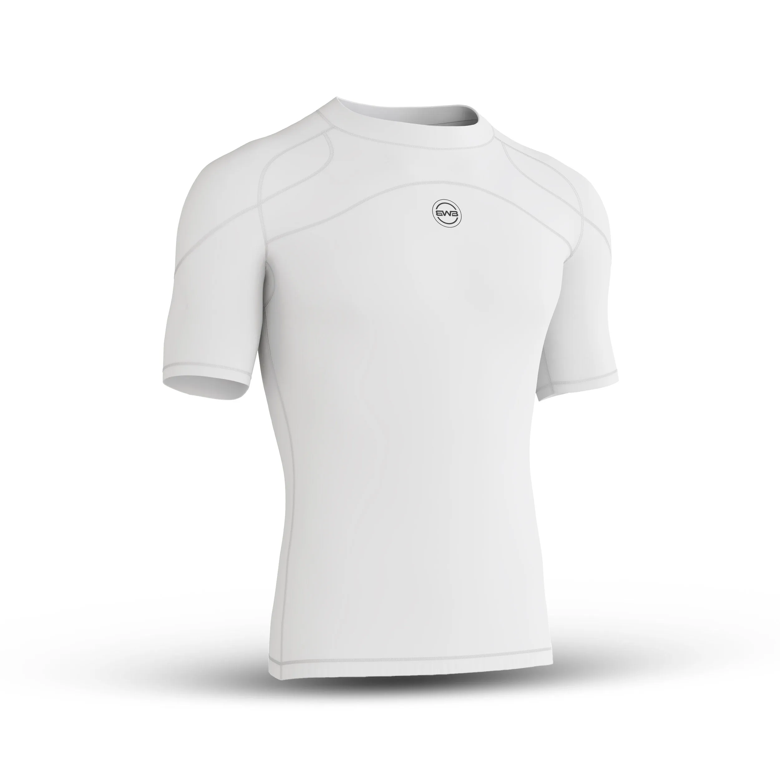 Men's White Short Sleeve Baselayer Compression Shirt & Shorts Set