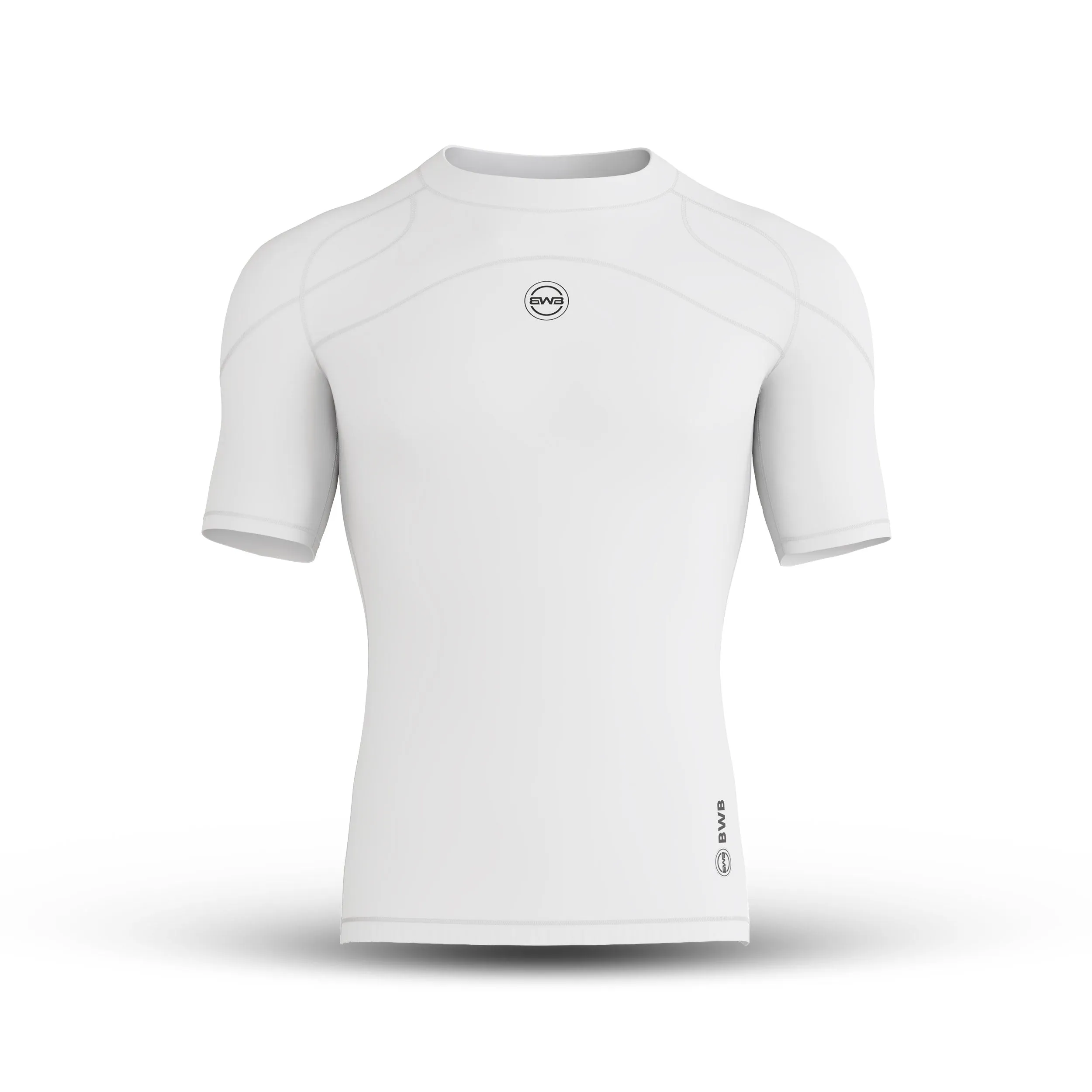 Men's White Short Sleeve Baselayer Compression Shirt & Shorts Set