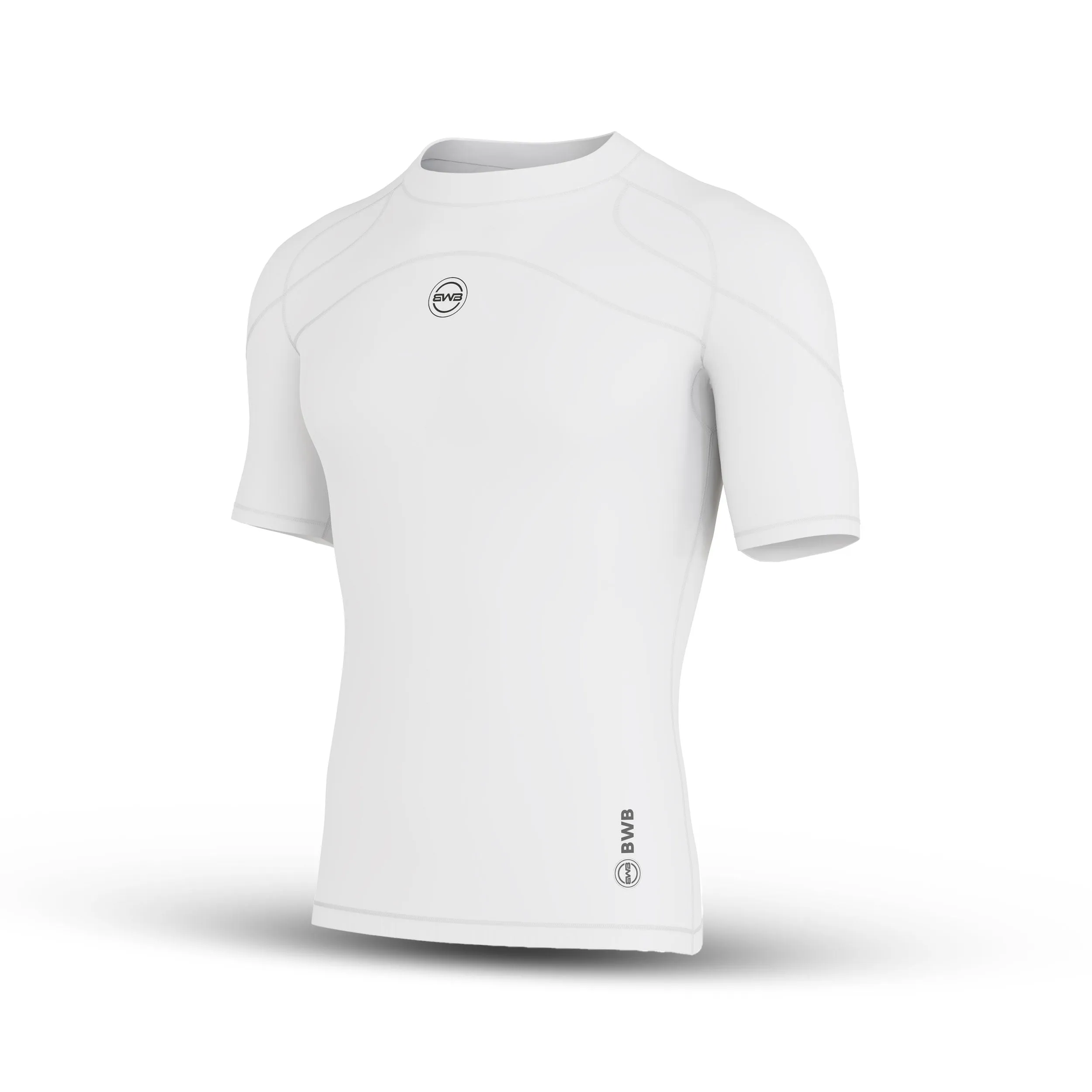 Men's White Short Sleeve Baselayer Compression Shirt & Shorts Set