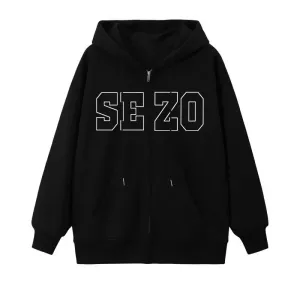 Metaversmall Classic Chic Hooded Drawstring Female Hoodies Fashion Basic Letter Print Pocket Simple Casual Loose Street Women Hoodies