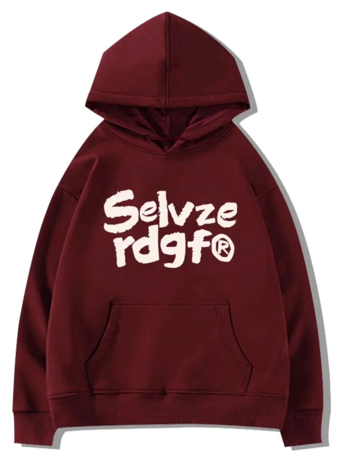 Metaversmall Wine Red Hooded Chic Letter Print Women Hoodies Winter Basic Fashion Loose Casual 4-colors Street Pocket Female Hoodies