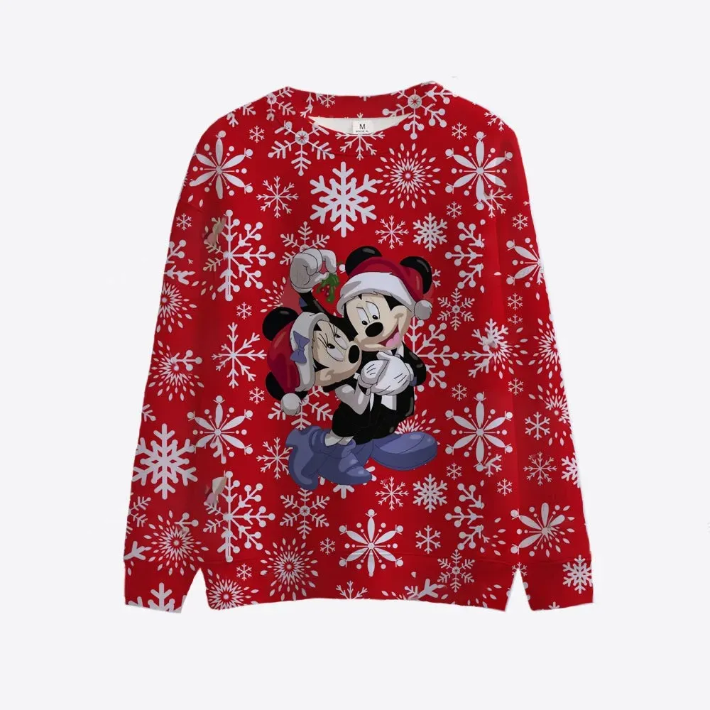 Mickey Minnie Round Collar Christmas Sweatshirt