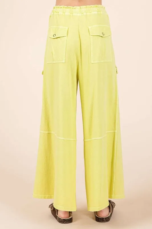 Mittoshop French Terry Cargo Wide Leg Pants