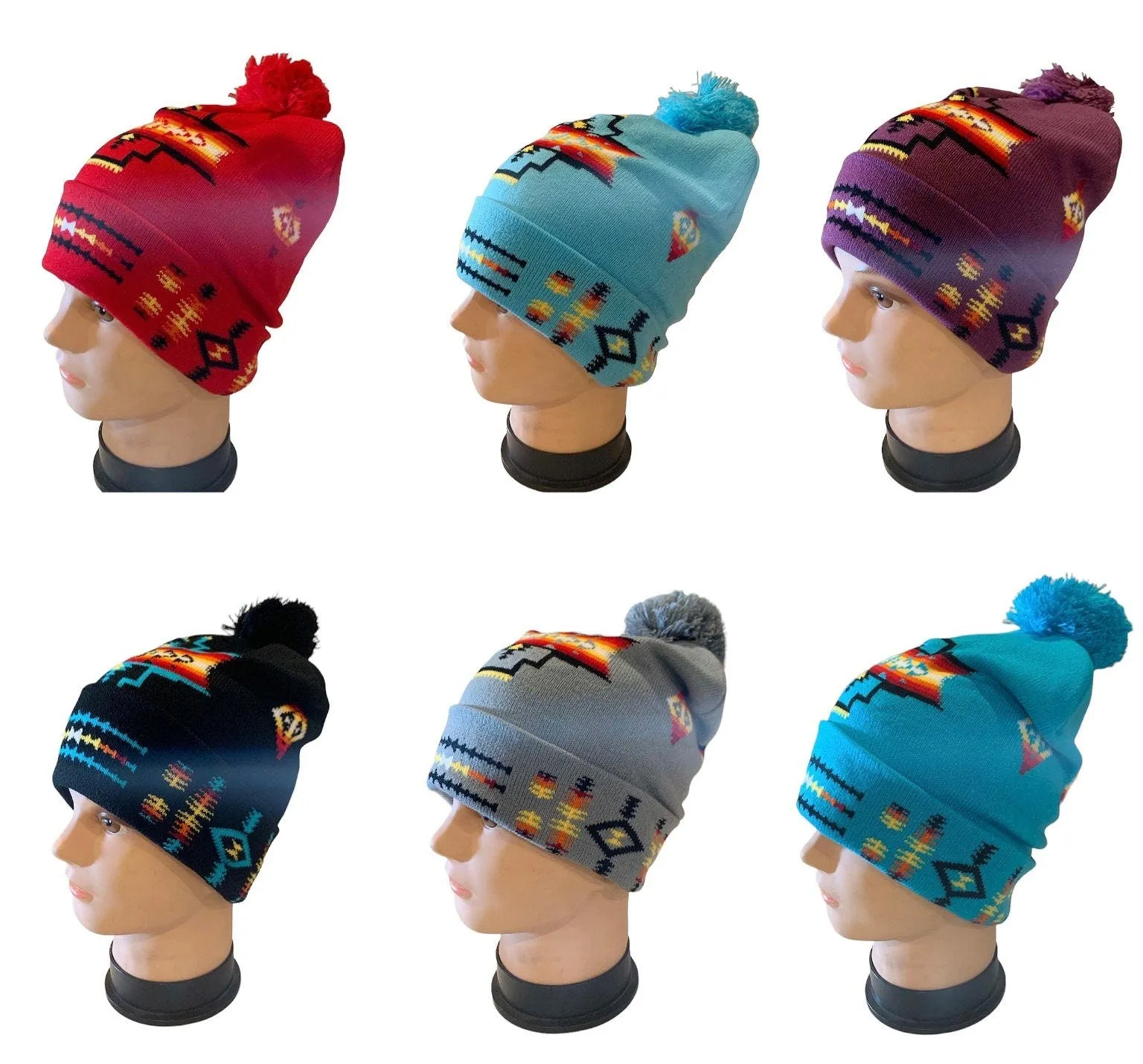 Native American Style Design Beanies Gloves Winter Hats Gloves