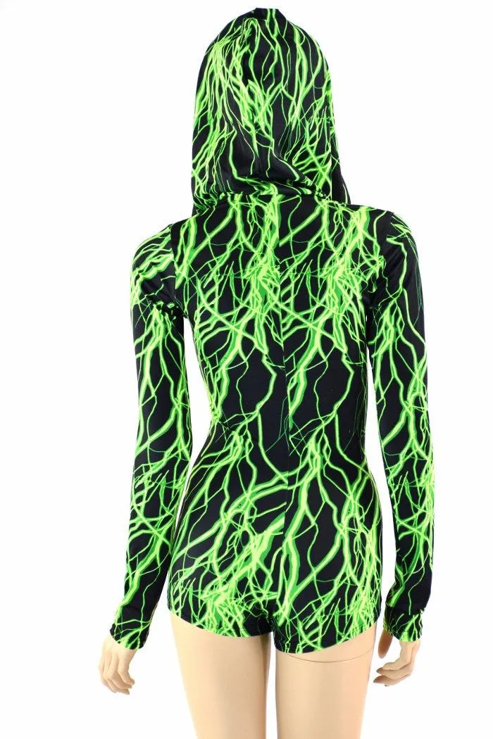 Neon Lightning Hoodie Romper