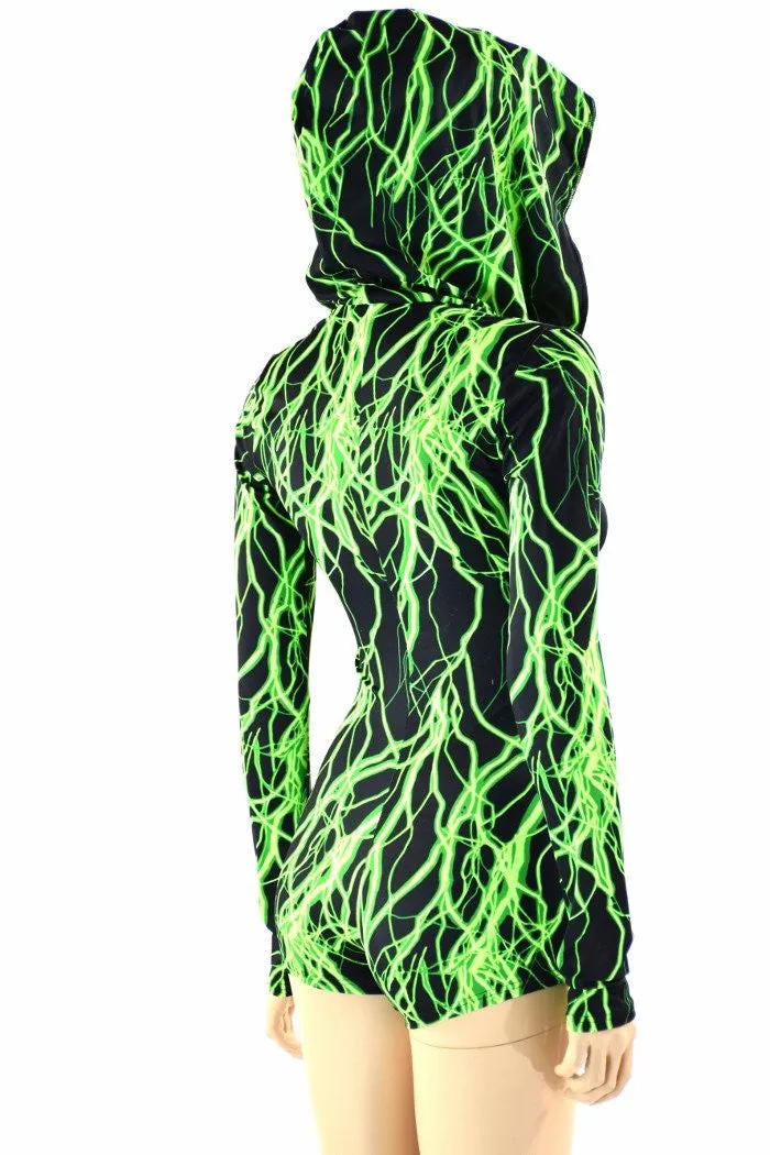 Neon Lightning Hoodie Romper