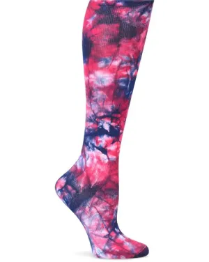 Nurse Mates Compression Sock - Navy/Magenta Tie Dye