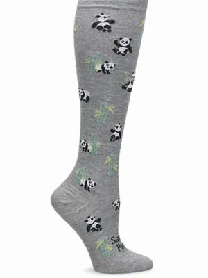 NurseMates Women's Endangered Species Wide Calf Compression Socks | Pandas