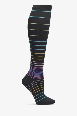 NurseMates Women's Wide Calf Compression Socks | Ombre Stripes