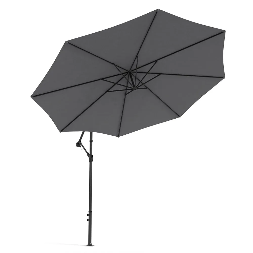 Outdoor Large 3M Cantilever Parasol Dark Grey