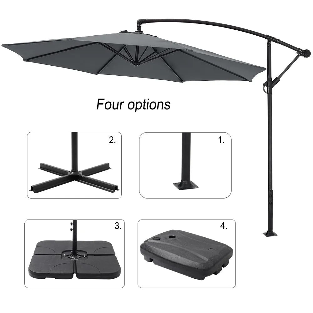 Outdoor Large 3M Cantilever Parasol Dark Grey