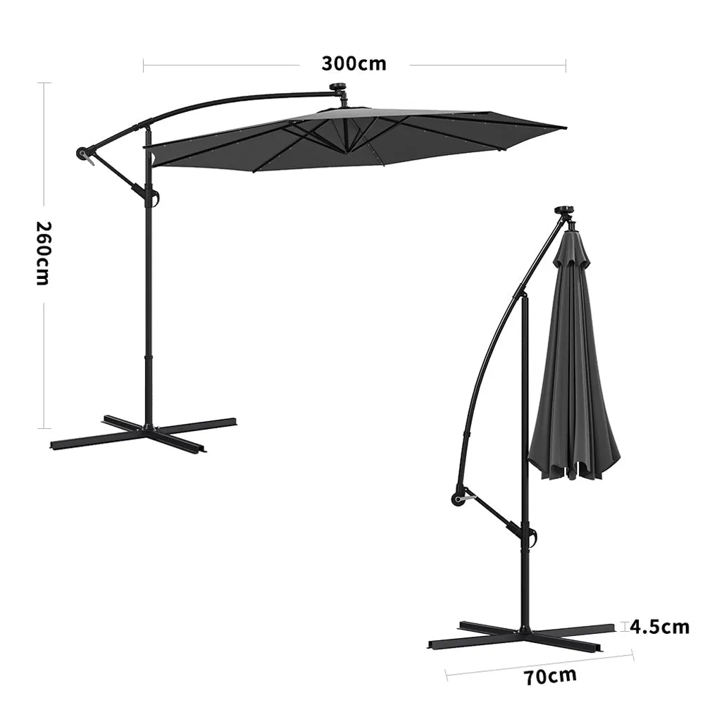 Outdoor Large 3M Cantilever Parasol Green