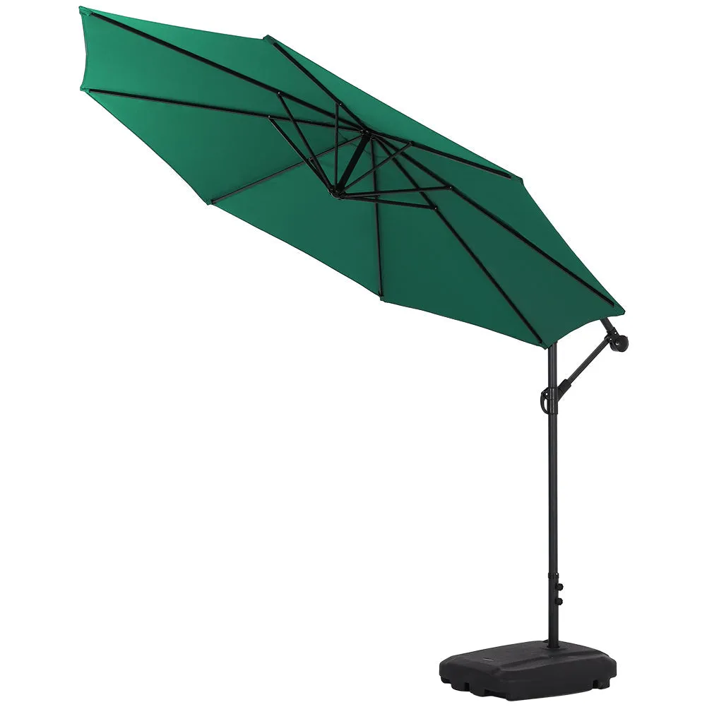 Outdoor Large 3M Cantilever Parasol Green