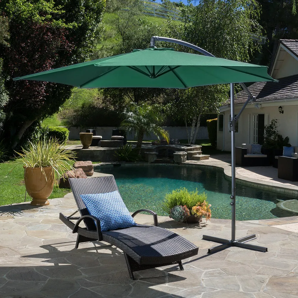 Outdoor Large 3M Cantilever Parasol Green