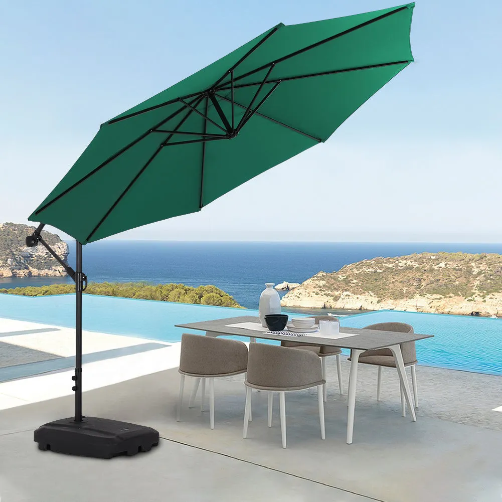 Outdoor Large 3M Cantilever Parasol Green