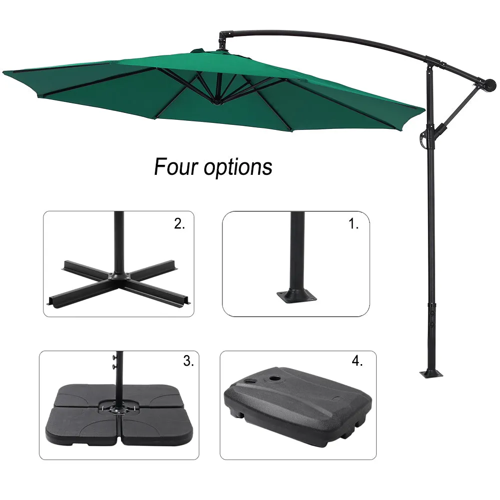 Outdoor Large 3M Cantilever Parasol Green