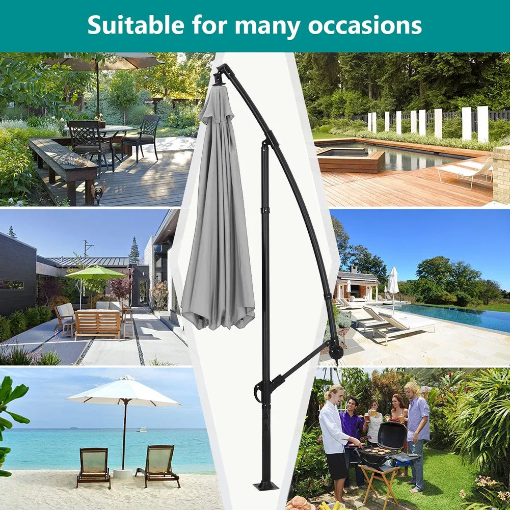 Outdoor Large 3M Cantilever Parasol Light Grey