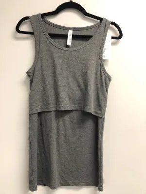 Outlet 7011 - Latched Mama Ribbed Nursing Tank - Charcoal - Small