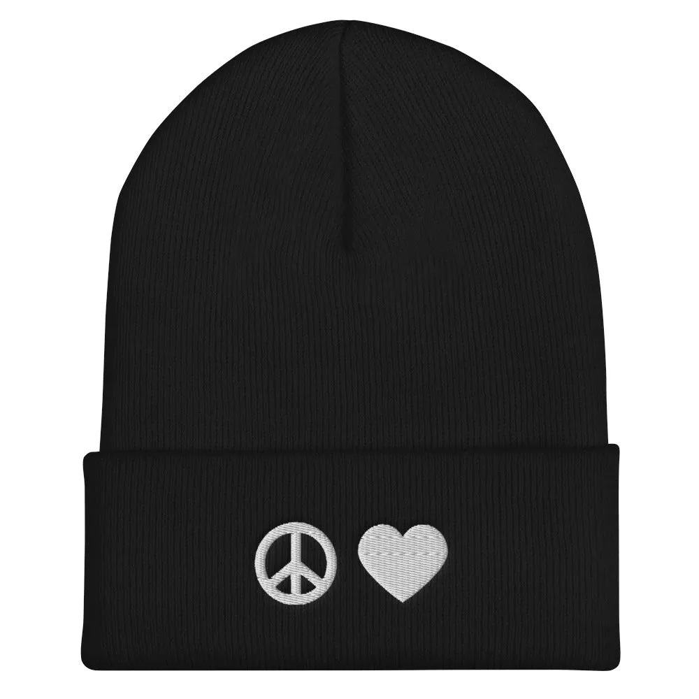 Peace   Love Beanie