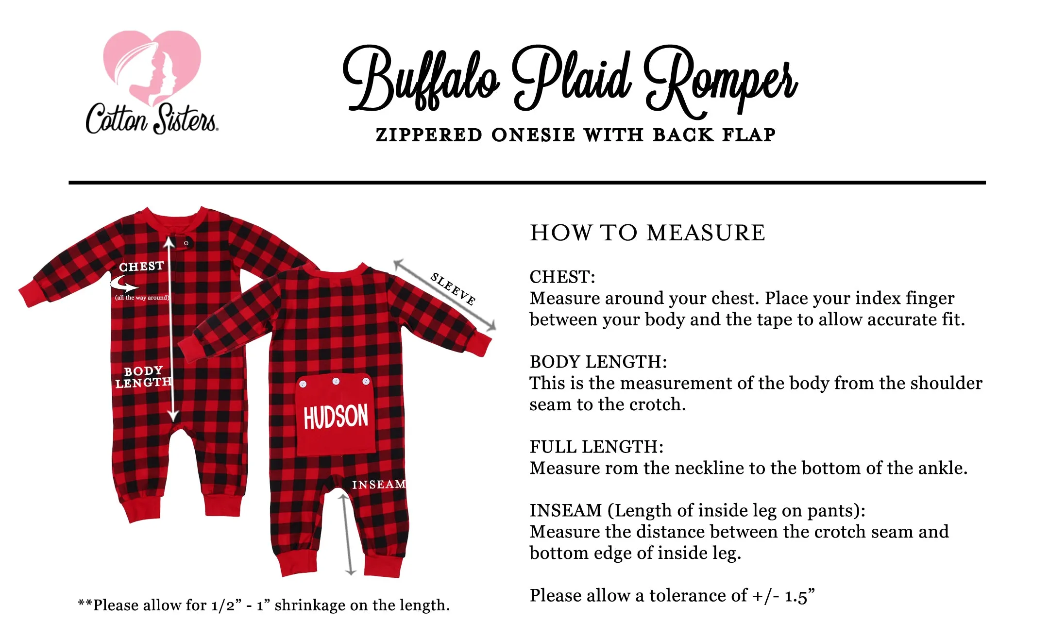 Personalized Christmas Buffalo Plaid Romper