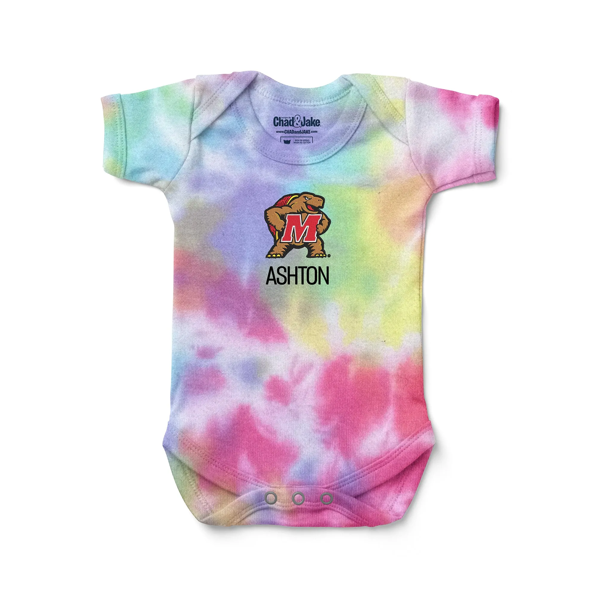 Personalized Maryland Terrapins Mascot Tie Dye Bodysuit