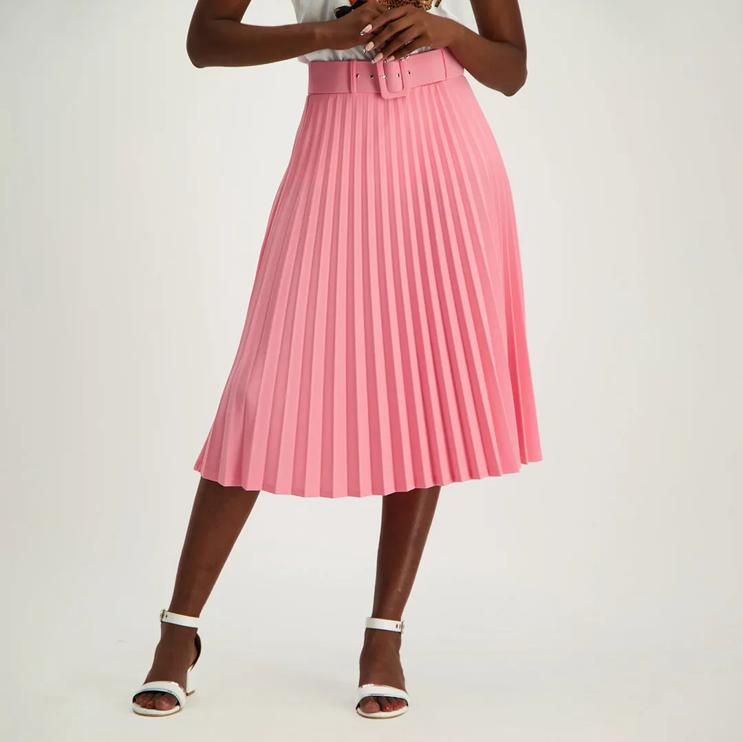 Pink Pleated Skirt