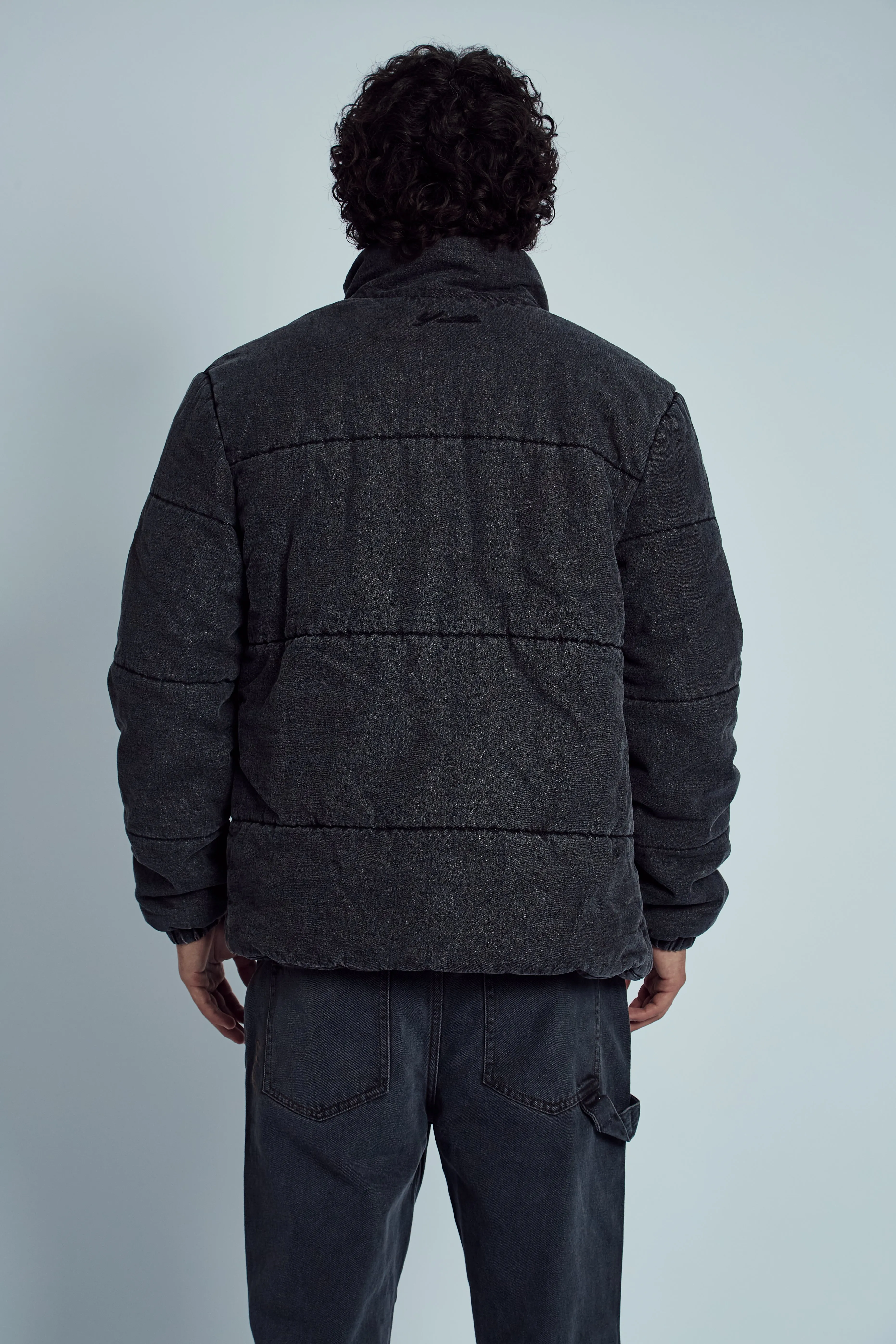 PINTO STONE WASHED DENIM PUFFER JACKET