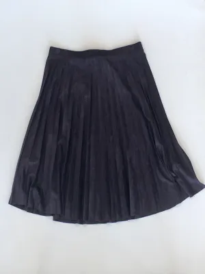 Pleated Suede Skirt