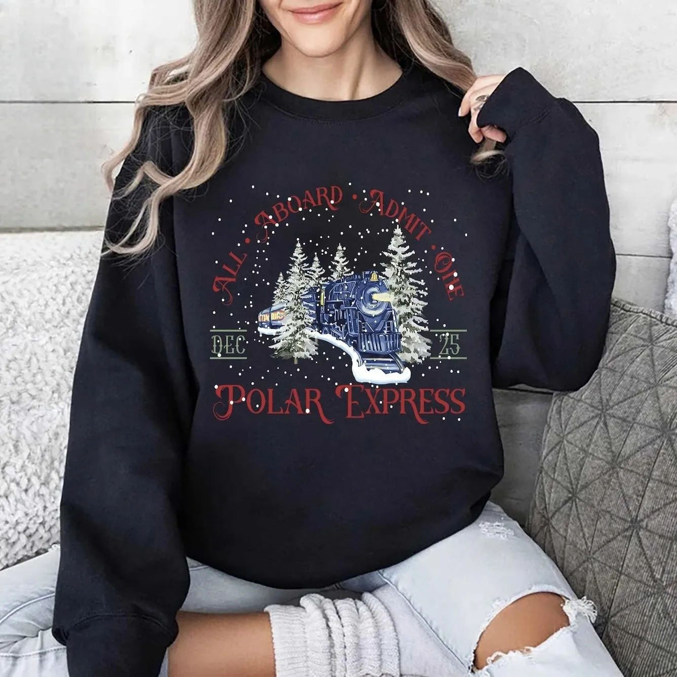 Polar Express Sweatshirt – All Aboard Holiday Design