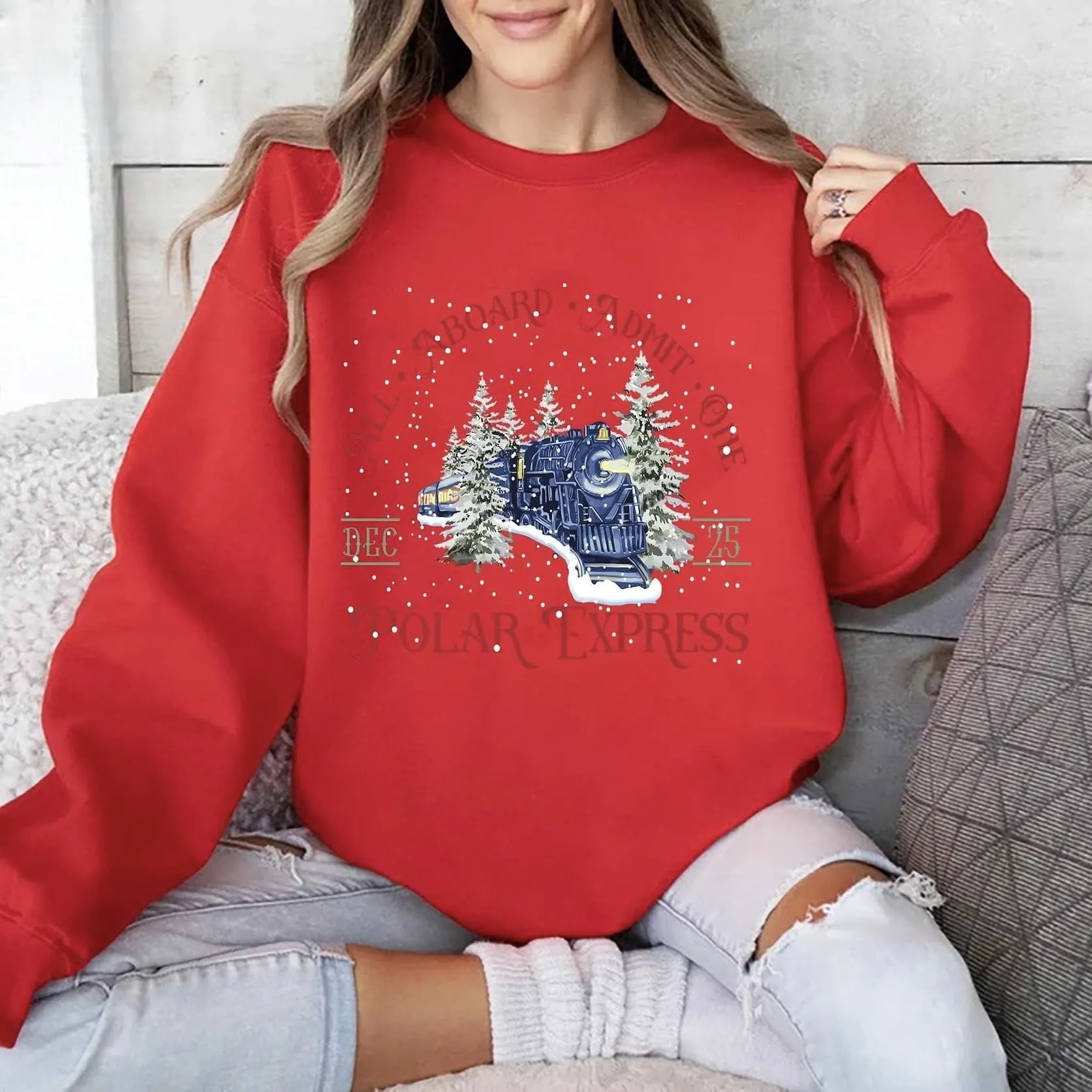 Polar Express Sweatshirt – All Aboard Holiday Design