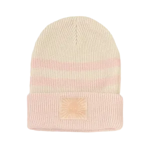 Positive Vibes Beanie - Natural/Faded Pink