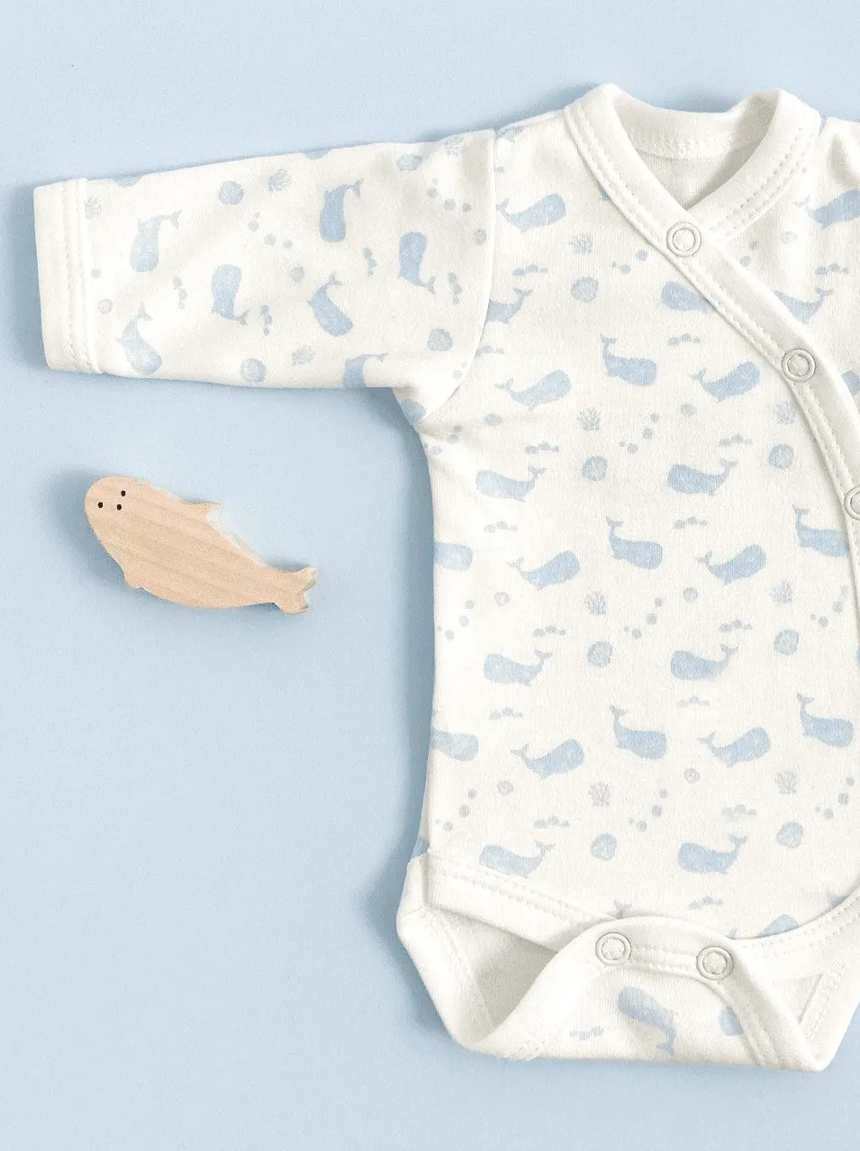 Premature Baby Bodysuit, Ocean Blue, Premium 100% Organic Cotton