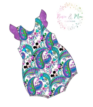 PREORDER - Seasonal Prints - Paisley's - White - Bubble Romper