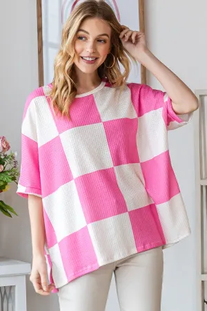 Pretty Pink Checkered Top