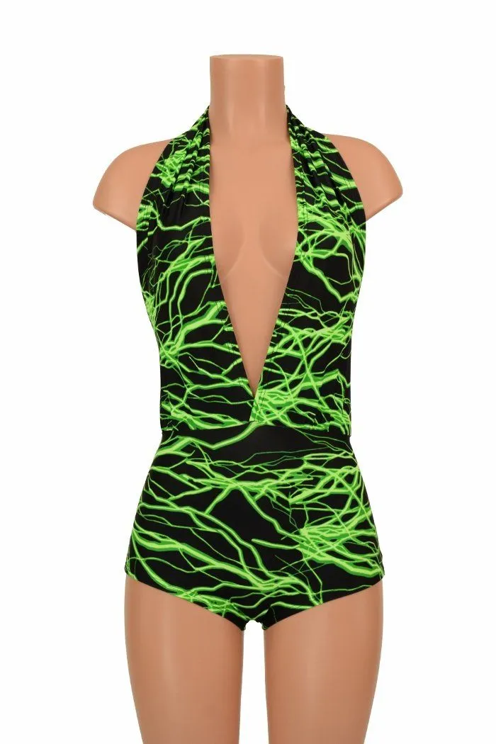 "Josie" Romper in Green Lightning