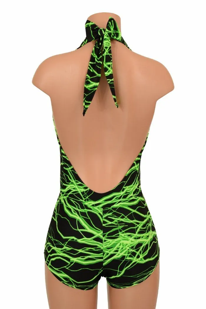 "Josie" Romper in Green Lightning