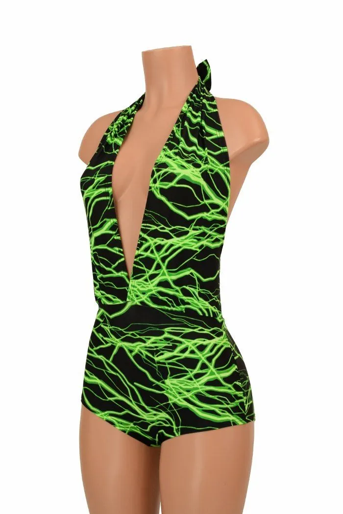 "Josie" Romper in Green Lightning