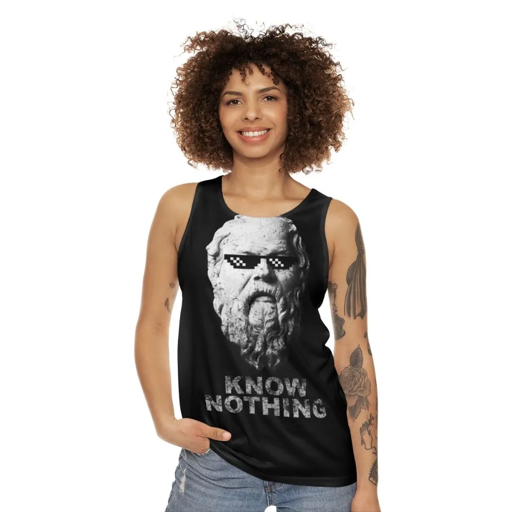 "Know Nothing" Unisex Tank Top for Critical Thinkers