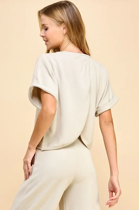 Reba Textured Tulip Back Top