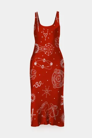 Red Camisole Midi Dress