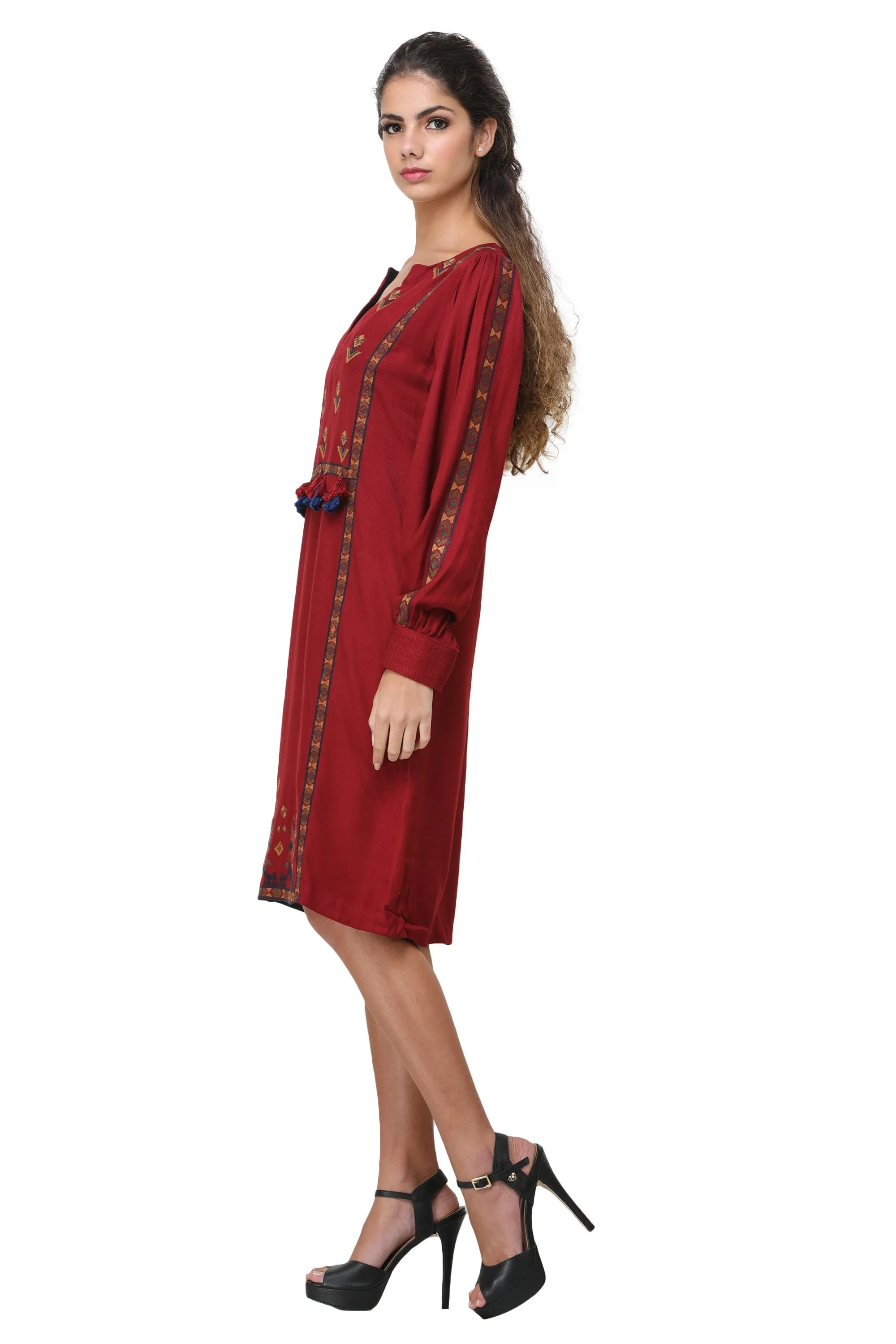 Red Embroidered Dress