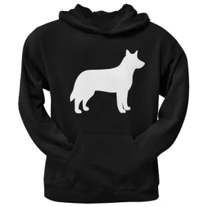 Red Heeler Silhouette Black Adult Hoodie